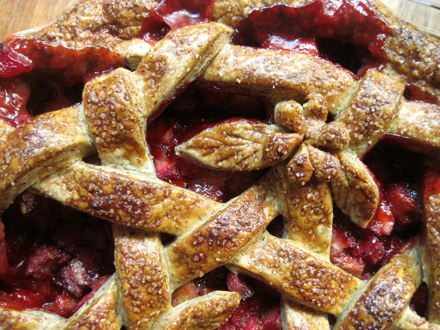 Shaker Lattice Strawberry Rhubarb Pie with Buckwheat Sourdough Pastry